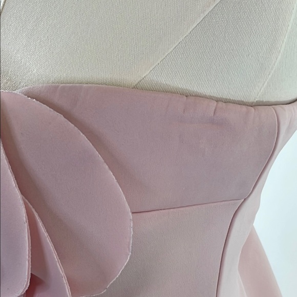 Badgley Mischka Rosette Scuba Strapless Gown, 8 - Picture 7 of 16